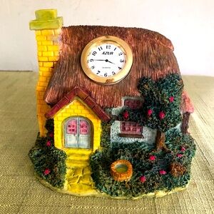 Charming Cottage Table Clock with Multicolor Design In Box